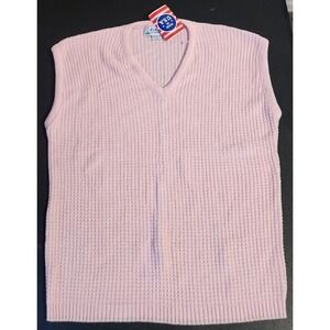 Vintage Fore Golf International Sweater Vest XL Pink NWT Made USA Preppy Golf
